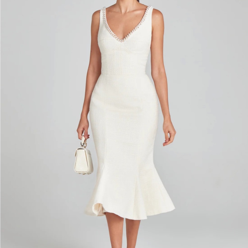 NADINE MERABI White Midi Dress